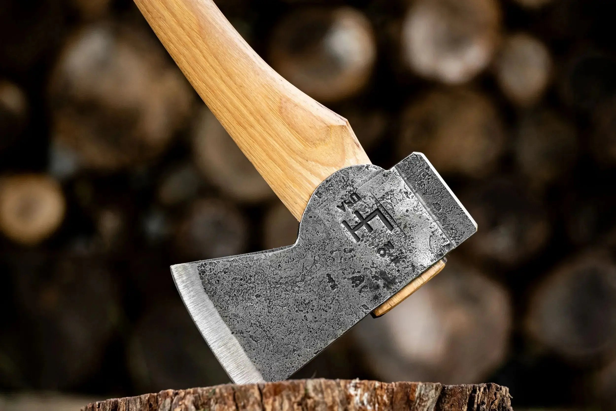 2.25lb camp axe in stump