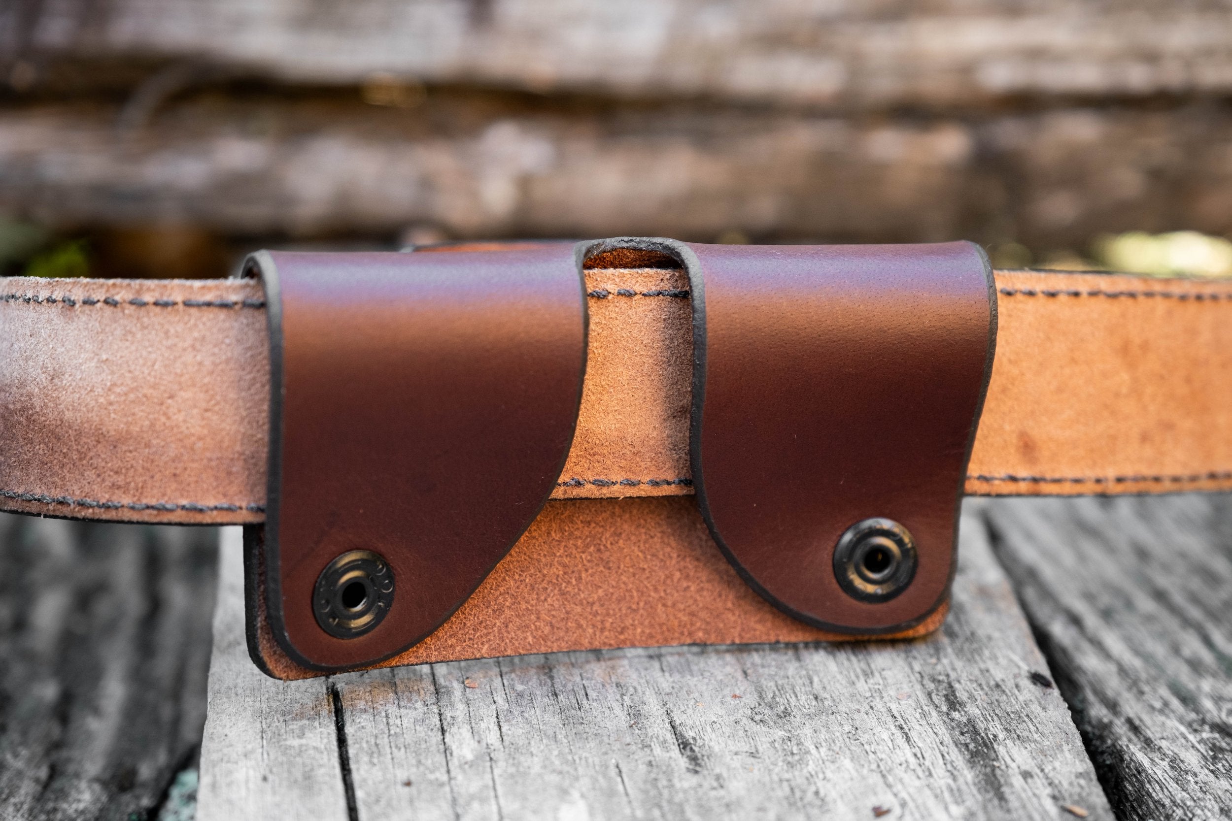 holster on leather belt