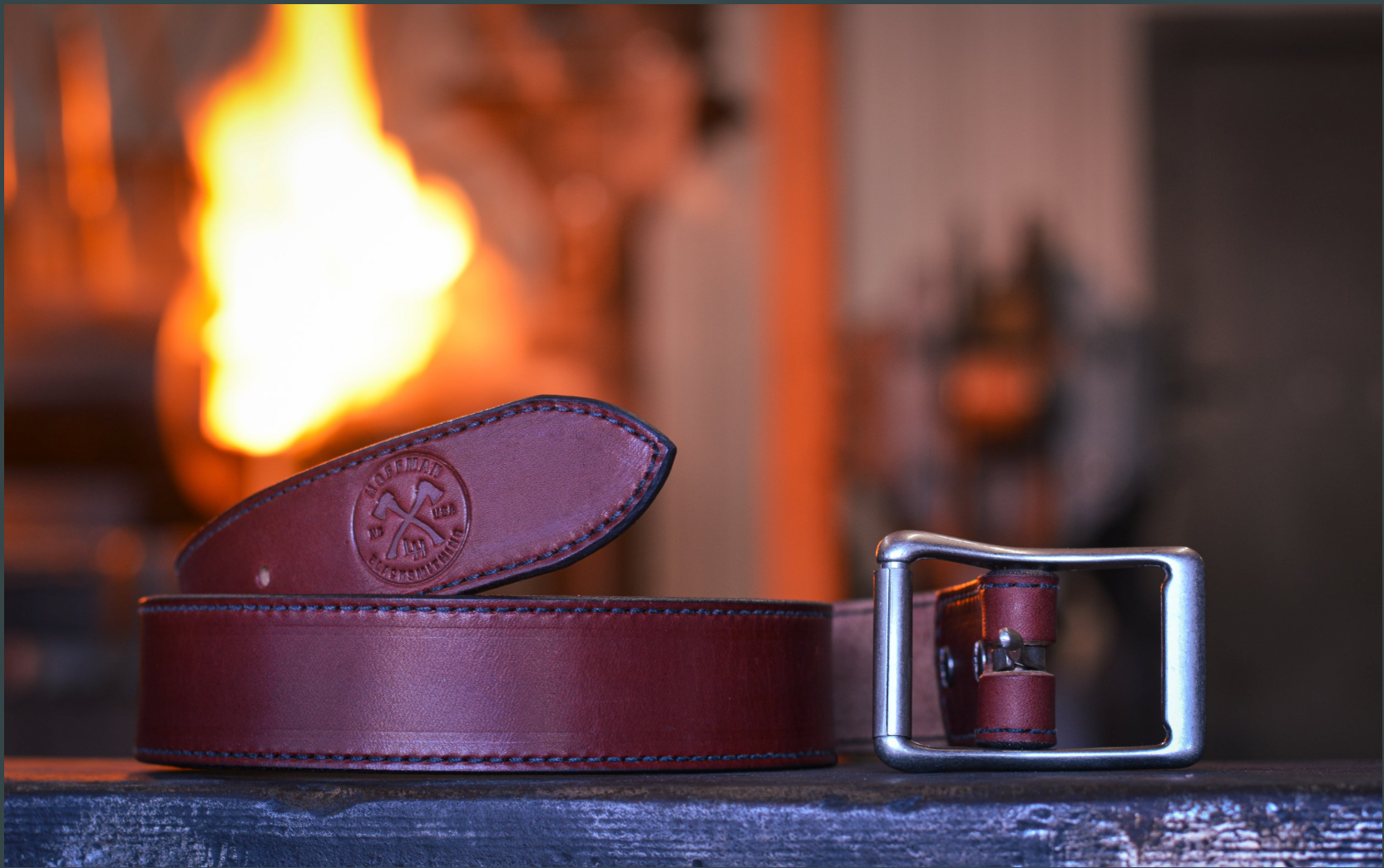 hoffman blacksmithing leather belt